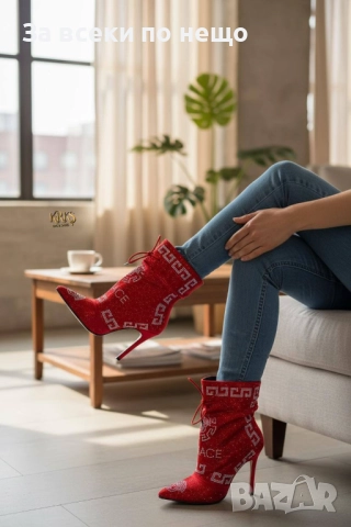 Versace Дамски Боти На Ток Версаче - 2 Цвята Код SK294, снимка 4 - Дамски боти - 52598455
