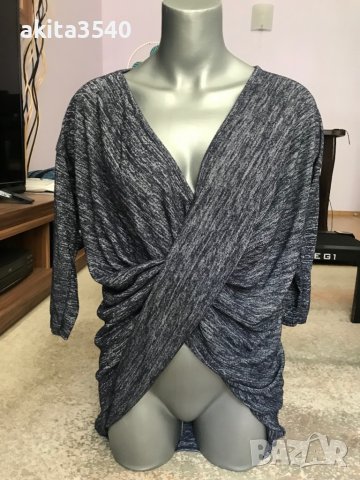 Сива асиметрична блуза