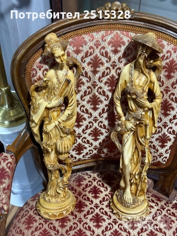 две стари Японски статуетки ръчна изработка, снимка 2 - Антикварни и старинни предмети - 53492075