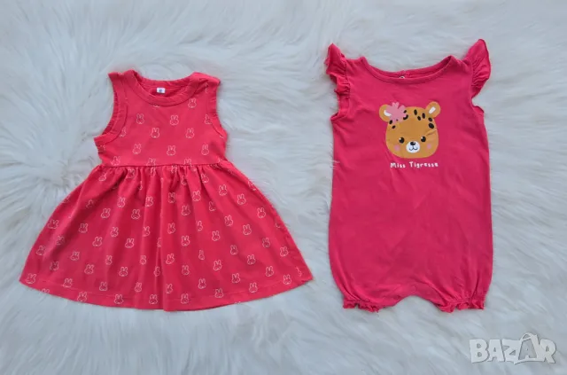 Детска рокля и летен ромпър 9-12 месеца, снимка 6 - Бебешки гащеризони - 50062022