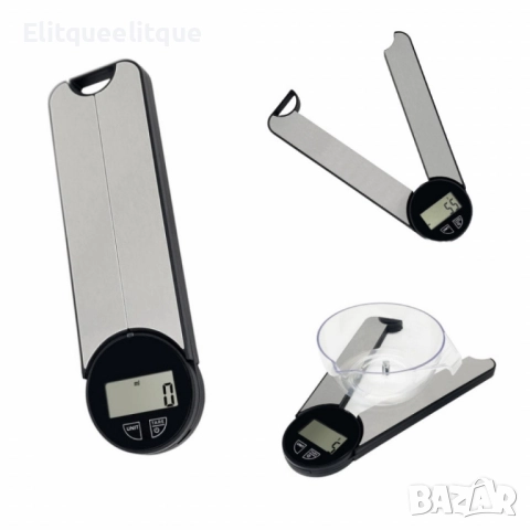 Кухненска везна сгъваема Rosberg, 5 кг., батерия CR2032 LCD екран, S/s, снимка 5 - Други стоки за дома - 52173513