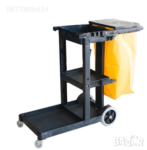 Количка за почистване,камериерска количка полипропилен с колела,кофа с механизъм за изцеждане, снимка 7 - Мопове, кофи, четки и метли - 43950175