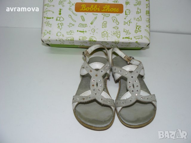 Bobbi Shoes сандали сиво/бяло кожа – 27 номер, снимка 3 - Детски сандали и чехли - 28723341