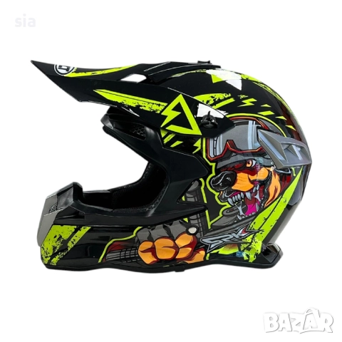 Каска за ендуро крос атв , Размер L, Black/Yellow - 721385, снимка 3 - Аксесоари и консумативи - 51202566