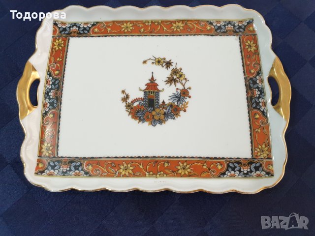 Старинен порцеланов поднос от началото на миналия век- Victoria Cnina Czechoslovakia - 1918 - 1938 г