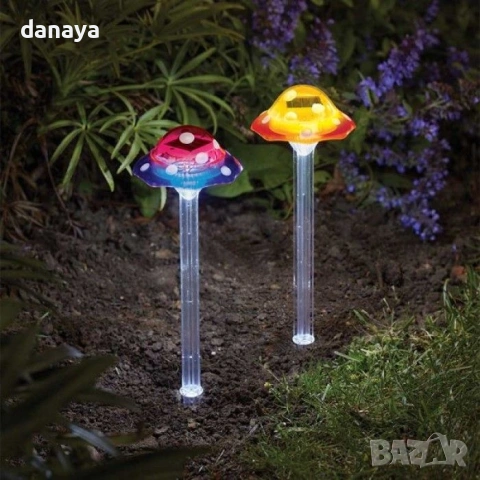6428 Градинска соларна лампа гъбка, 33 см, снимка 4 - Градински мебели, декорация  - 53533042