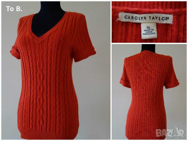 83. Пуловер Carolyn Taylor Размер по етикет XL, по-скоро отговаря на L 75 % райлон, 25 % полиестер с