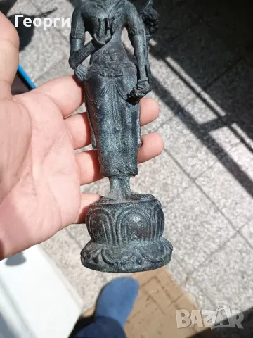 Стара бронзова статуетка-12, снимка 10 - Антикварни и старинни предмети - 50127107
