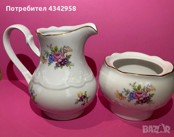 Kahla.Germany.1960-те.Кана за мляко и захарница.