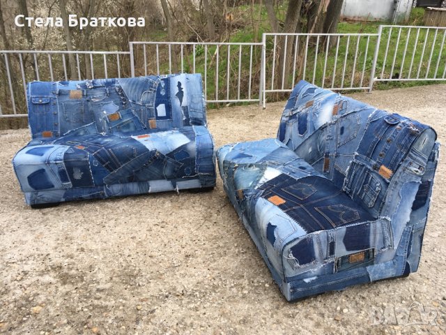 Дънкови сепарета / Дивани , снимка 4 - Дивани и мека мебел - 32319024
