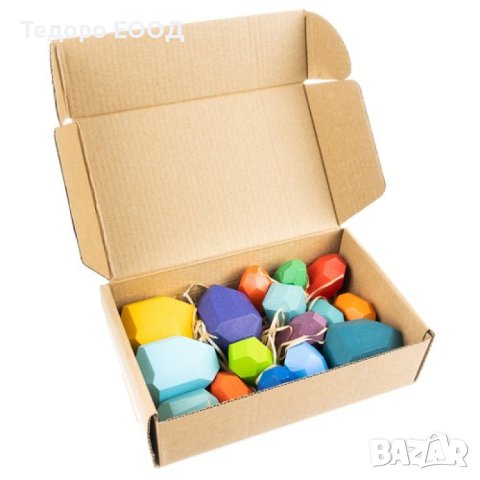 Монтесори дървен цветен конструктор с диамантени форми 16 бр., снимка 4 - Образователни игри - 43900522