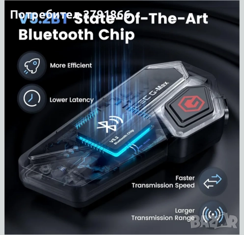 Gearelec G-MAX Bluetooth слушалки за мотоциклетна каска V5.2BT HiFi стерео звук,Екран и RGB светлини, снимка 2 - Bluetooth слушалки - 51798613