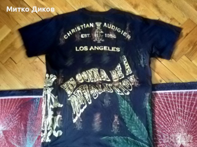 Кристиан Аудигер женска тениска маде ин САЩ 100% памук размер М, снимка 6 - Тениски - 37066996