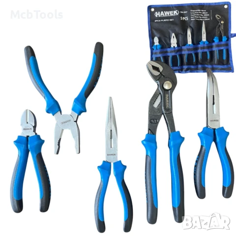 Професионален комплект клещи 5 части  HAWEK, снимка 2 - Клещи - 50479326
