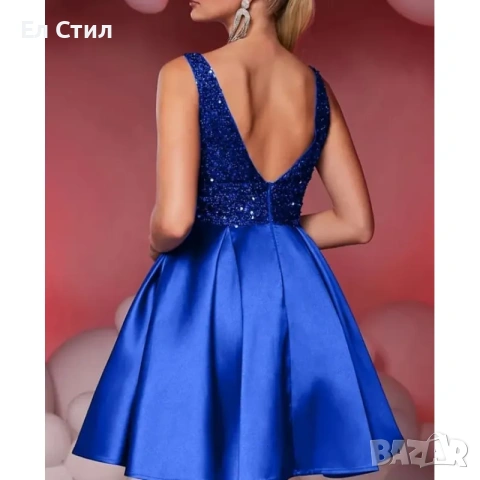 💕Дамска официална рокля. Бордо и синя., снимка 7 - Рокли - 53562289