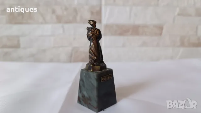 Стара руска бронзова пластика - ОРЛЕНОК - бронз и гранит, снимка 3 - Антикварни и старинни предмети - 50249094