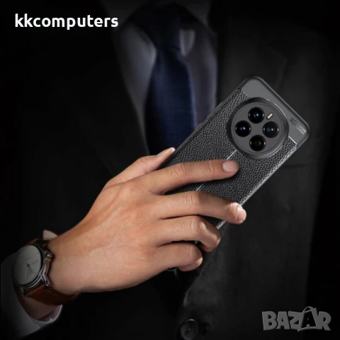 Honor Magic7 Pro 5G Удароустойчив Litchi Skin Калъф и Протектор, снимка 6 - Калъфи, кейсове - 51400261