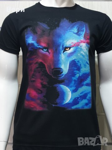 Нова мъжка тениска с дигитален печат Вълк, GALAXY WOLF, Серия вълци, снимка 13 - Тениски - 29040524