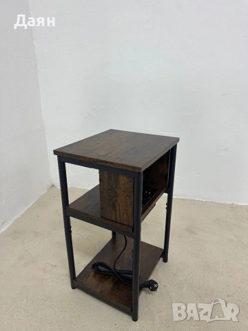 Нощно шкафче с вграден контакт VASAGLE, снимка 7 - Шкафове - 52719463