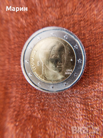 РЯДКА и КРАСИВА монета Leonardo- 2 евро от 2019г., снимка 5 - Нумизматика и бонистика - 53258593