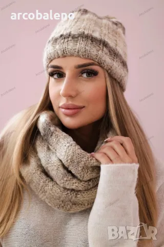 Дамски зимен комплект шапка и шал Zuzanna, 6цвята , снимка 10 - Шапки - 47811852