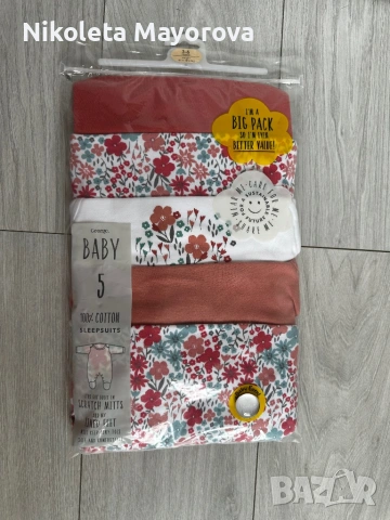 5бр Ромпъри за момиче 3-6м