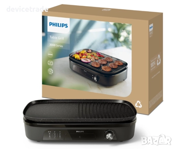 Електрическа настолна скара Philips HD6210/90, 2400 W, снимка 4 - Скари - 52362602