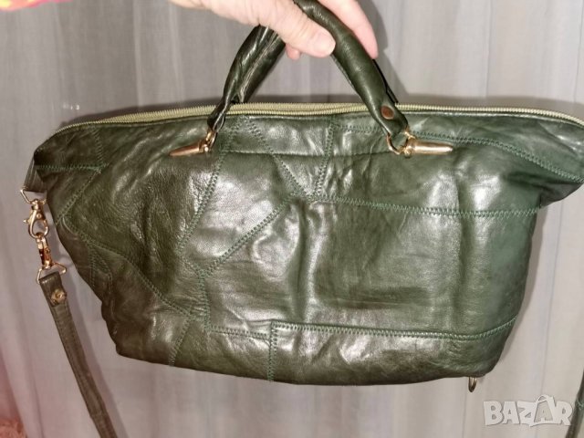 Естествена кожа лека и удобна чанта, снимка 1