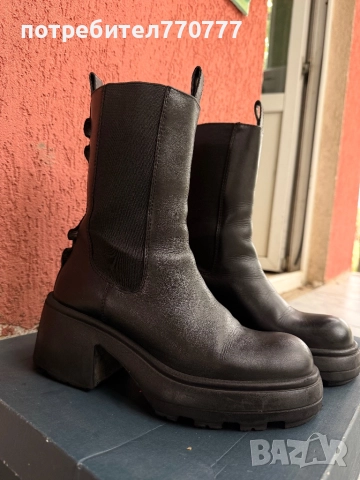 Черни ботуши естествена кожа badura, снимка 5 - Дамски ботуши - 51921949