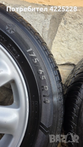 Джанти с гуми 4x100 r14, снимка 3 - Гуми и джанти - 53610063