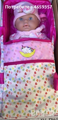 Кукла бебе с пълен комплект – Шише, пижама, легълце и аксесоари - 42 см - НА БЪЛГАРСКИ, снимка 8 - Други - 52562531