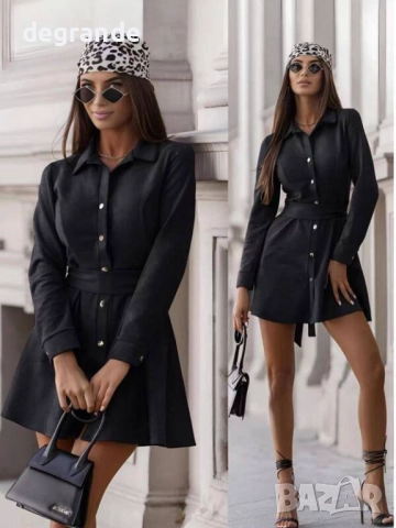 Есенно зимна рокля с дълъг ръкав 