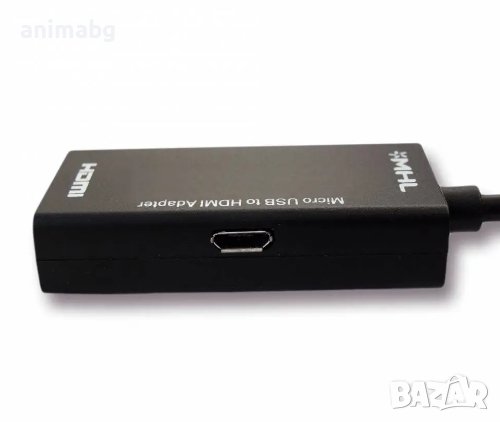 ANIMABG Micro USB към HDMI / MHL преобразувател адаптер за връзка на смартфон телефон с телевизор мо, снимка 4 - Кабели и адаптери - 44076963