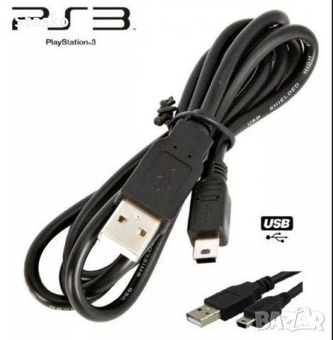 кабел за зараждане на джойстик за PS3. Кабелът е дълъг 2 метра !, снимка 1 - PlayStation конзоли - 26938318