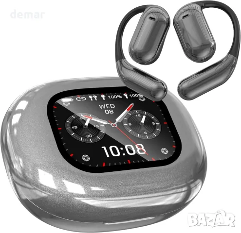 Слушалки за превод в реално време, AI преводач, безжични Bluetooth 5.4, 144 езика, IPX6, сиви, снимка 1