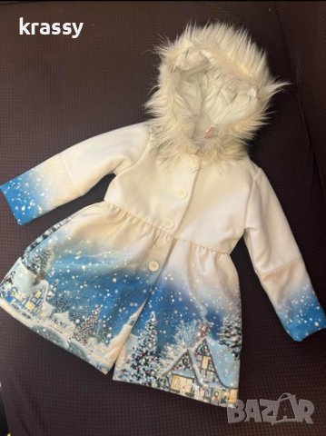 Страхотно детско палто с красива зимна приказка (размер 104 см)