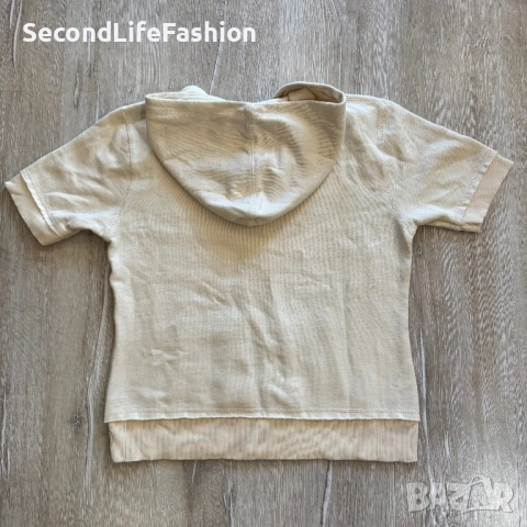 Дамски суитшърт с къс ръкав и цип Hard Rock Cafe Chicago кремав размер M, снимка 7 - Суичъри - 53175556