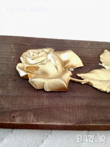 Дървено мини-пано ,,Златна роза,,, снимка 3 - Колекции - 32745173
