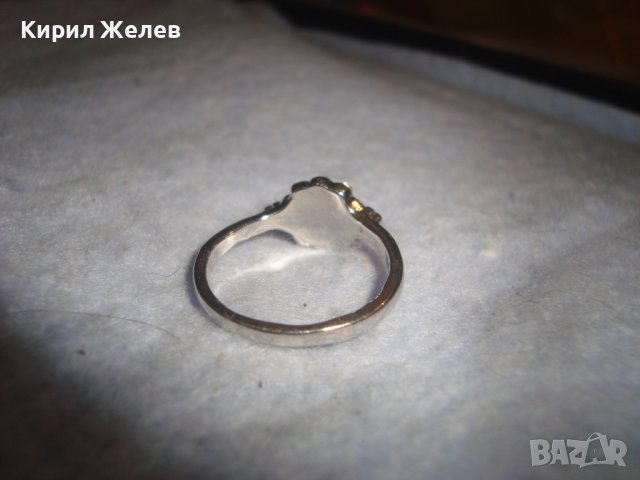 ПРЕКРАСЕН НЕЖЕН АРТ ПРЪСТЕН МЕД с БЯЛА ПОЗЛАТА и ФАСЕТИРАНИ БЛЕСТЯЩИ ЦИРКОНИ 27756, снимка 8 - Пръстени - 37510150