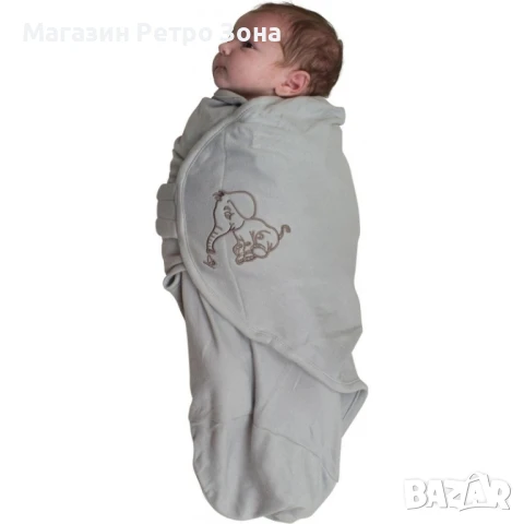 Bo Jungle: Пелена за повиване от 100% памук (за тегло до 10кг) - Elephant, снимка 2 - Пелени, памперси - 50915852