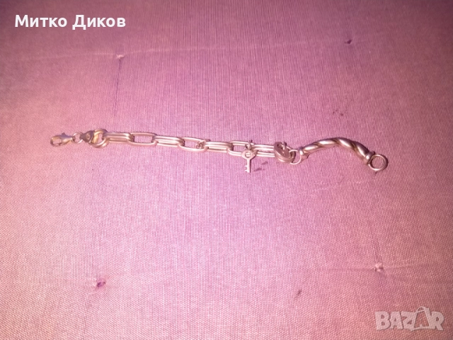 Сребърна гривна верижка за ръка нова проба 925 катинарче ключ 19.18грама, снимка 10 - Гривни - 52708377