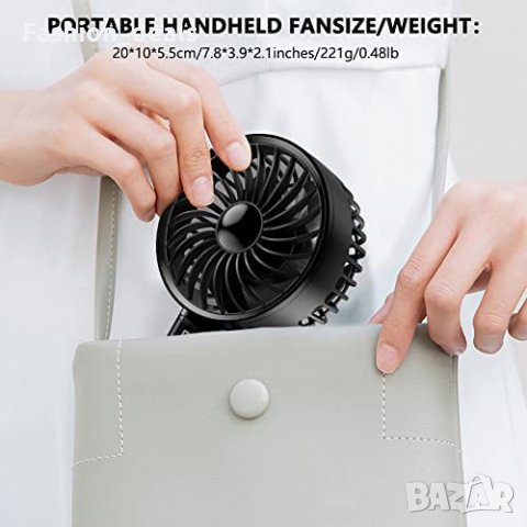 Преносим вентилатор за дом, офис, пътуване къмпинг с USB Акумулаторен, снимка 6 - Други стоки за дома - 40677222