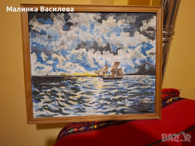 картина маслени бои , снимка 2 - Антикварни и старинни предмети - 53386256