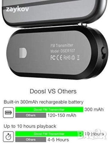 FM трансмитер Forge Doosl DSER107 за кола - черен, снимка 3 - Друга електроника - 44034816