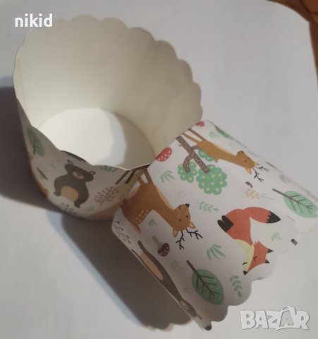 10 бр Горски животни хартиени кошнички КъпкейК капсули поставки чашки за мъфини кексчета картонени