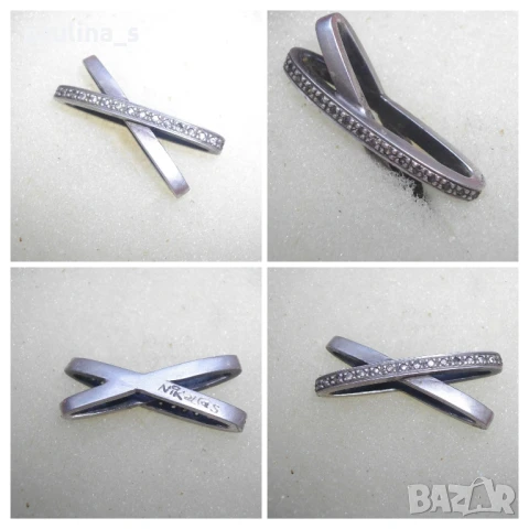  Винтидж / Авторска сребърна висулка за ланец / проба 925