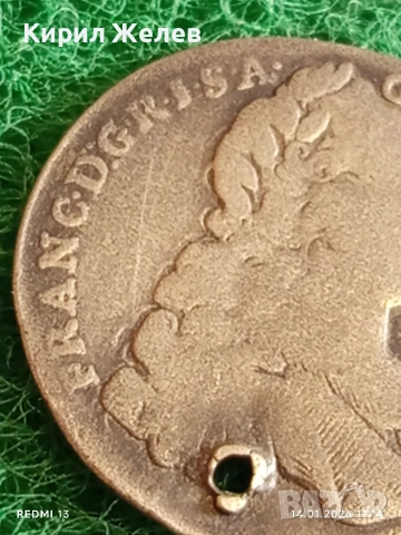 Сребърна монета 7 кройцера 1763г. Франц първи Австрия за КОЛЕКЦИЯ 52999, снимка 3 - Нумизматика и бонистика - 53094123