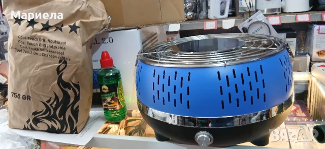 Бездимна скара на дървени въглища , Бездимно барбекю с активна вентилация