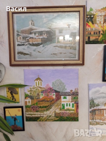 Арт картини масло, светещи камъчета,речни и морски и, снимка 5 - Картини - 52343038