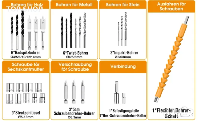 Мощен акумулаторен винтоверт JYGMPRO 21 V, снимка 14 - Винтоверти - 48487065